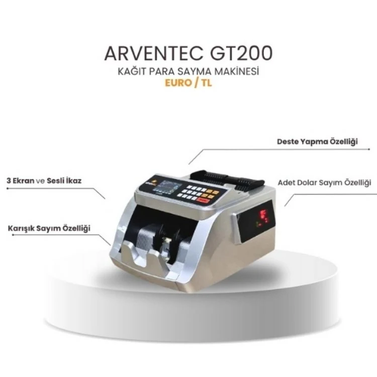 ARVENTEC GT200 / TL- Euro Kağıt Para Sayma Makinesi