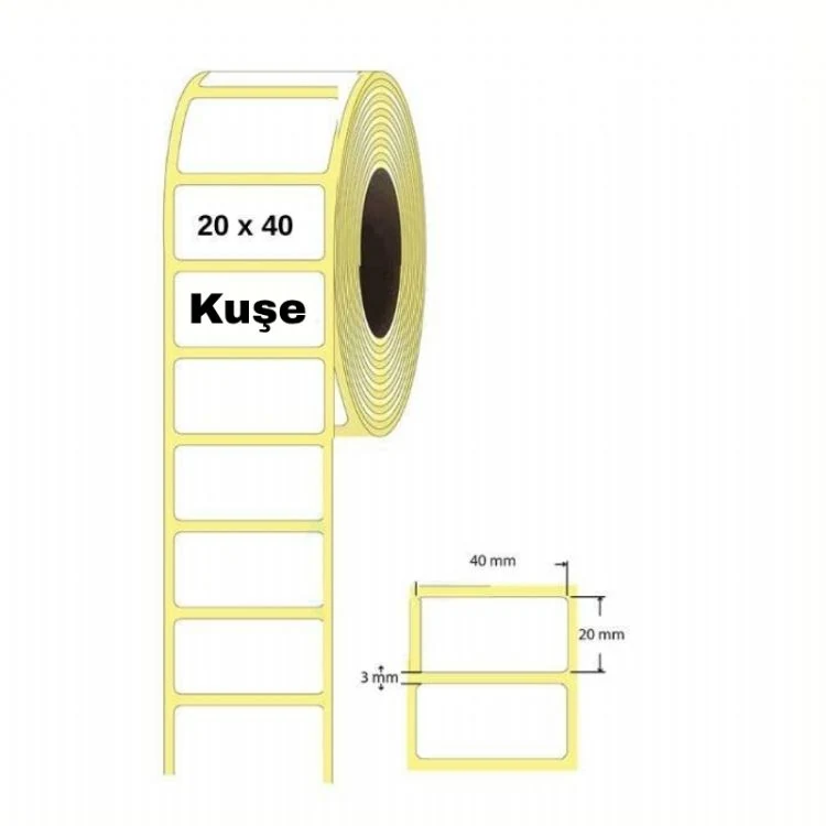 Etiket 20 X 40 Tek Sıra Kuşe 2000 Li