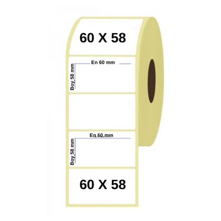 Etiket 60 X 58 Kuşe 500 Sarım