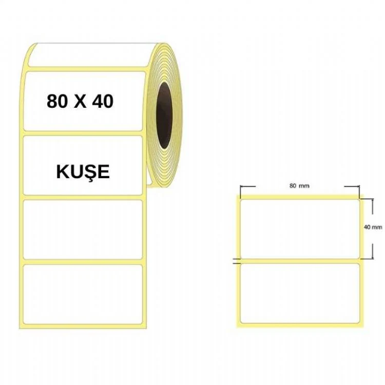 Etiket 80 X 40 Kuşe 1000 Sarım