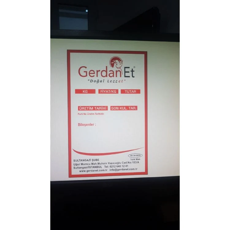 Etiket 90 x 58 350 Li Lamine Termal Baskılı 1 adet
