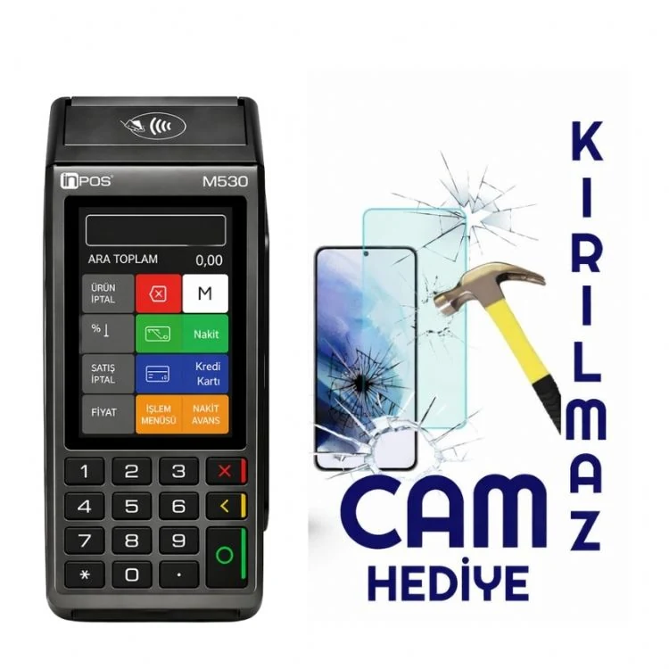 İNPOS M530 4G YazarKasa Pos Kırılmaz Cam Hediye