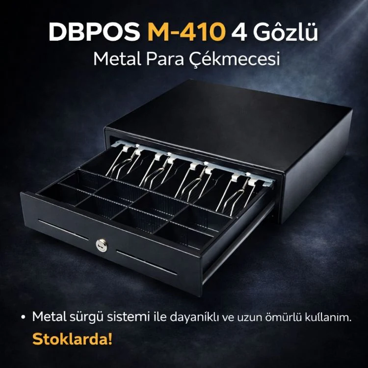 M-410 4 Gözlü Metal Para Çekmecesi Metal sürgü