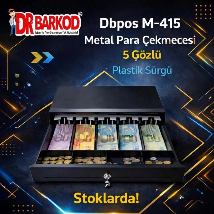 M-415 Metal Para Çekmecesi 5 Gözlü Plastik Sürgü