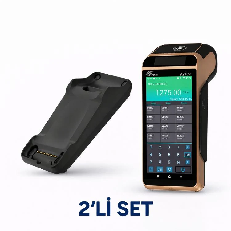 PAX A910SF Android YazarkasaPOS + 910sf İletişim ve Şarj Ünitesi