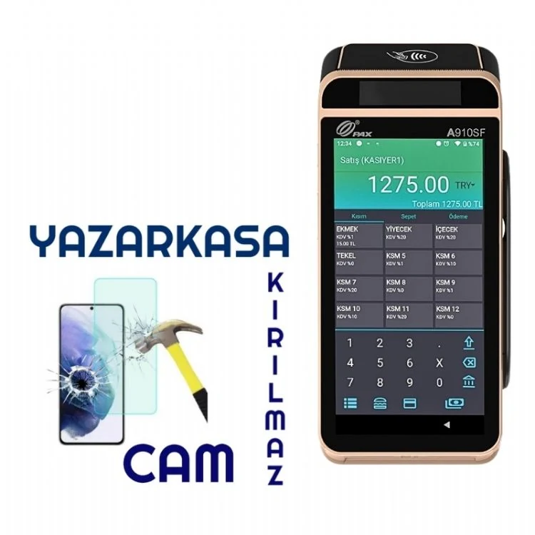 PAX A910SF Yazarkasa Kırılmaz Cam (NANO)