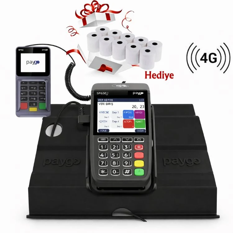 PAYGO Sp630 Pro ECR 4G Mobil Pos Yazarkasa - SP130 Pinpad - ECR Stand