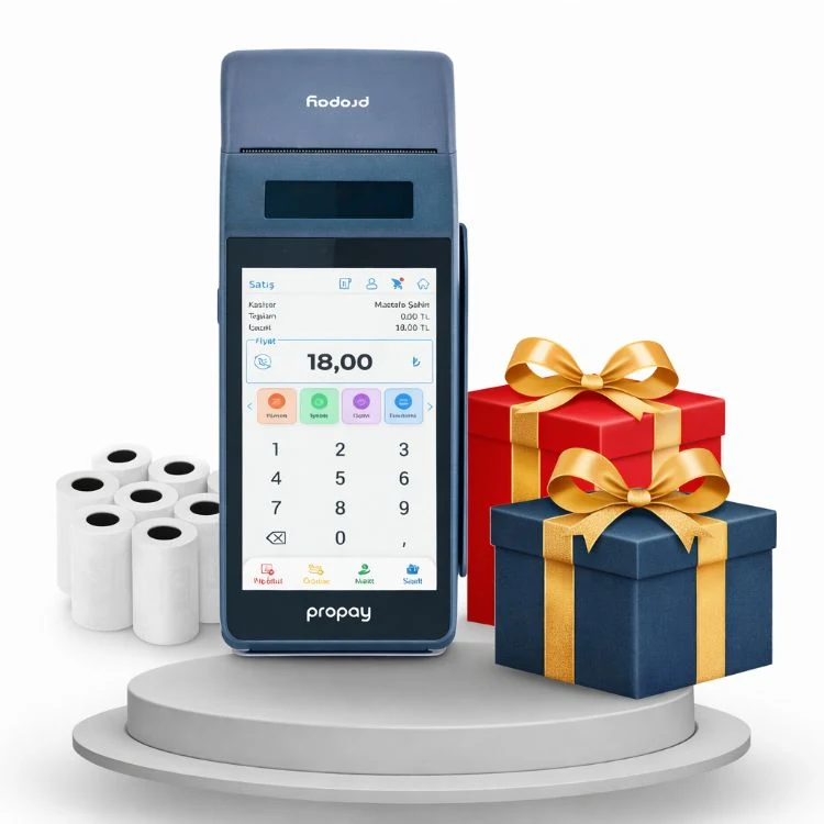 PROPAY P1000-ECR Android Yazarkasa Pos 20 Adet Rulo Hediye